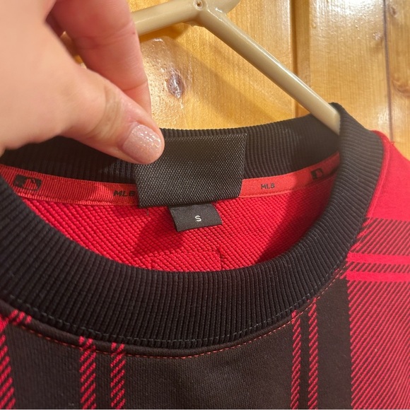 Vintage Boston Red Sox Major League Baseball (MLB) Plaid Crew Neck Sweatshirt - Picture 3 of 5